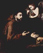 Jose de Ribera Der Hl Franz von Assisi und der Engel mit der Wasserflasche oil painting on canvas